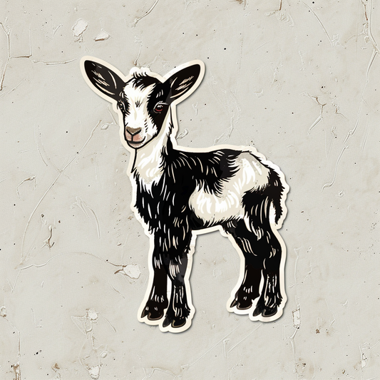 Goat majestic Expressive surreal Vinyl Decal Sticker for Car, Laptop, Tumbler and more # F020471-4" x 4"