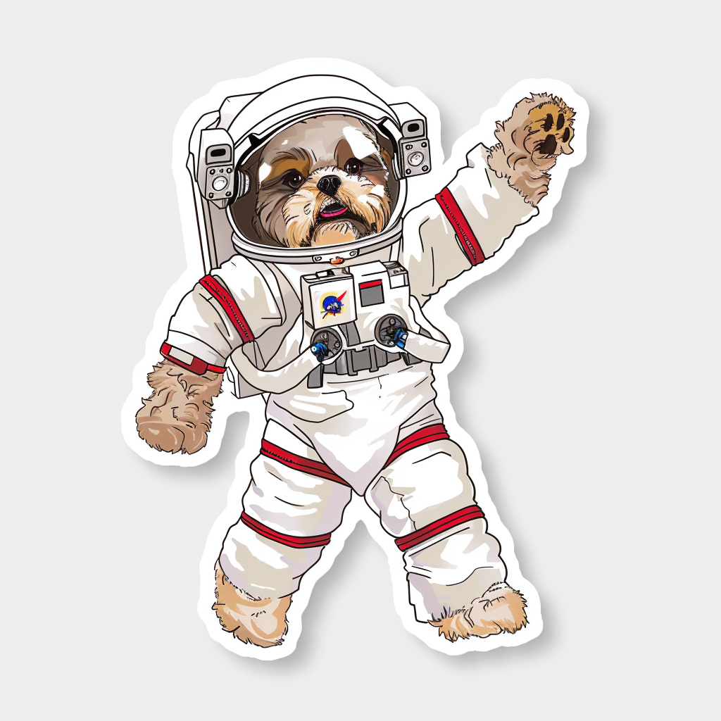 Adorable Shih Tzu Dog Expressive surreal Vinyl Decal Sticker for Car, Laptop, Tumbler and more # F018429