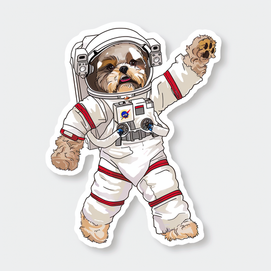 Adorable Shih Tzu Dog Expressive surreal Vinyl Decal Sticker for Car, Laptop, Tumbler and more # F018429