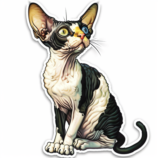 Devon Rex Cat Vinyl Decal Sticker for Car, Laptop, Tumbler and more # F09749