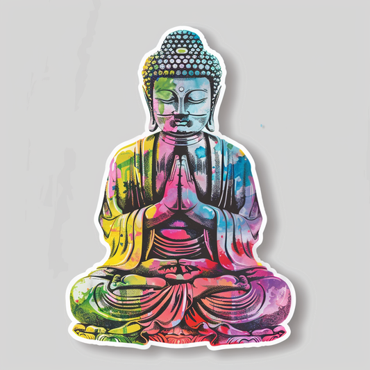 Sticker of a Buddha cartoon majestic Expressive surreal Vinyl Decal Sticker for Car, Laptop, Tumbler and more # F017183