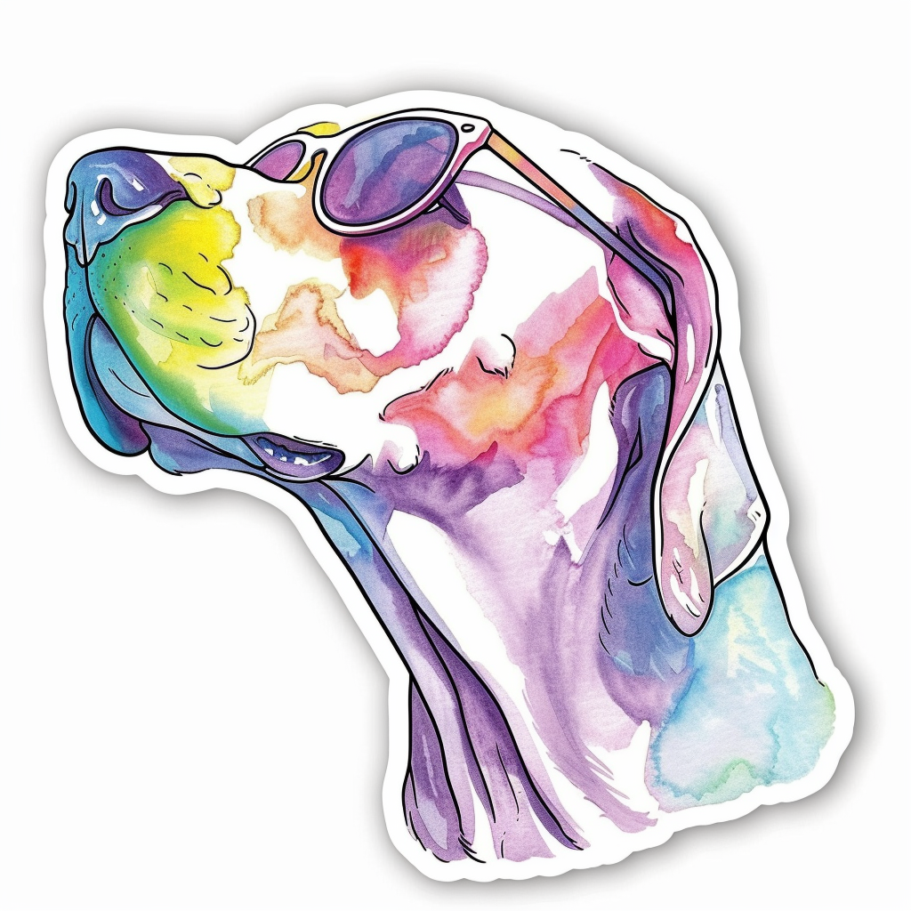 Great Dane Dog Expressive surreal Vinyl Decal Sticker for Car, Laptop, Tumbler and more # F022653