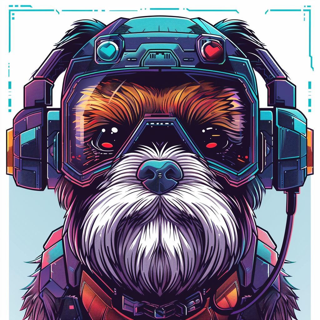 Adorable Shih Tzu Dog Expressive surreal Vinyl Decal Sticker for Car, Laptop, Tumbler and more # F018320