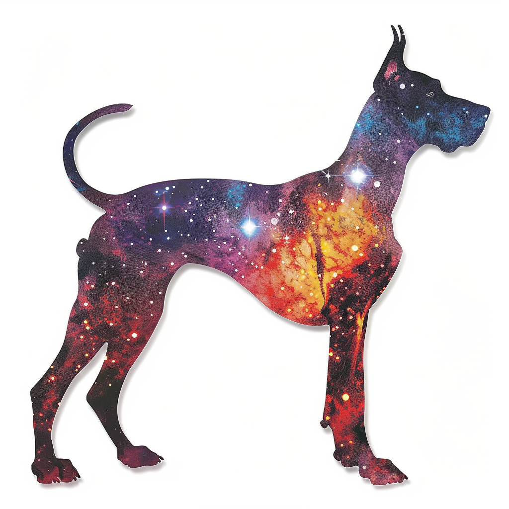 Adorable Great Dane Dog Expressive surreal Vinyl Decal Sticker for Car, Laptop, Tumbler and more # F017971