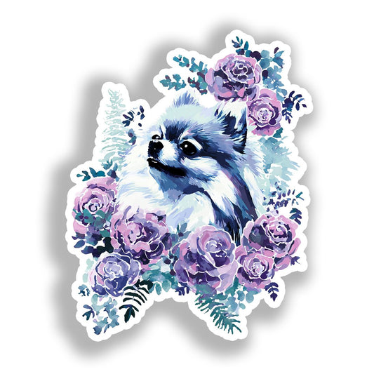 Pomeranian Dog Vinyl Decal Sticker for Car, Laptop, Tumbler and more # A017394-4" x 4"