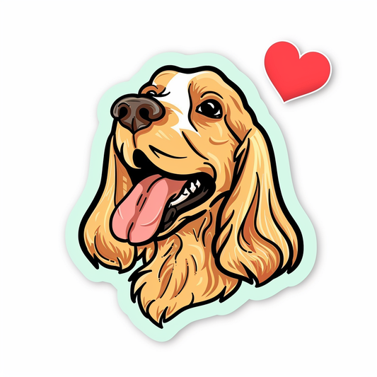 Cocker Spaniel Dog majestic Expressive surreal Vinyl Decal Sticker for Car, Laptop, Tumbler and more # F019768-4" x 4"