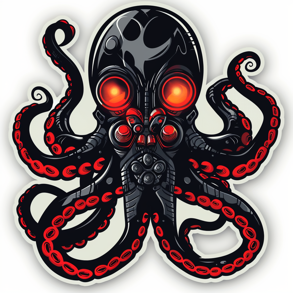 Sticker of a Octopus cyber punk majestic Expressive surreal Vinyl Decal Sticker for Car, Laptop, Tumbler and more # F015611