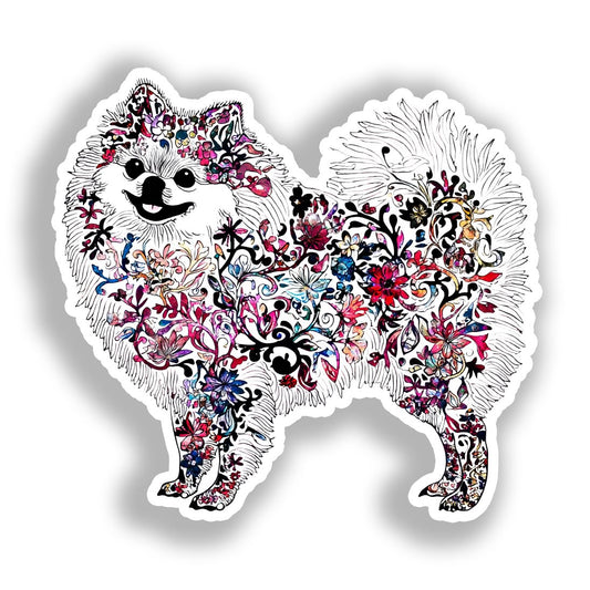 Pomeranian Dog Vinyl Decal Sticker for Car, Laptop, Tumbler and more # A017287-4" x 4"