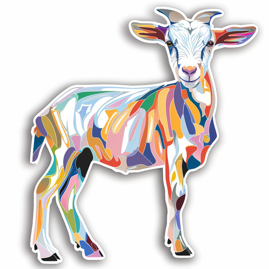 Goat majestic Expressive surreal Vinyl Decal Sticker for Car, Laptop, Tumbler and more # F020452-4" x 4"