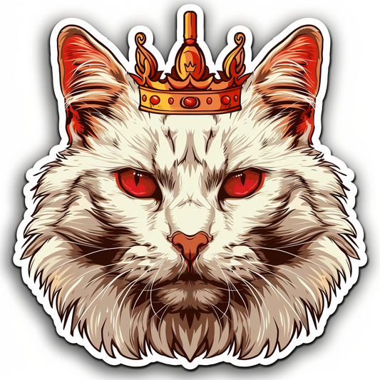 Adorable Turkish Angora Cat  Vinyl Decal Sticker for Car, Laptop, Tumbler and more # F020829-4" x 4"