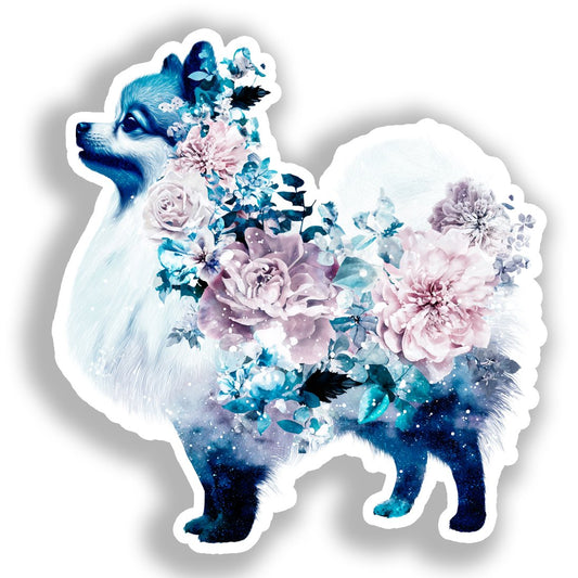 Pomeranian Dog Vinyl Decal Sticker for Car, Laptop, Tumbler and more # A017397-4" x 4"