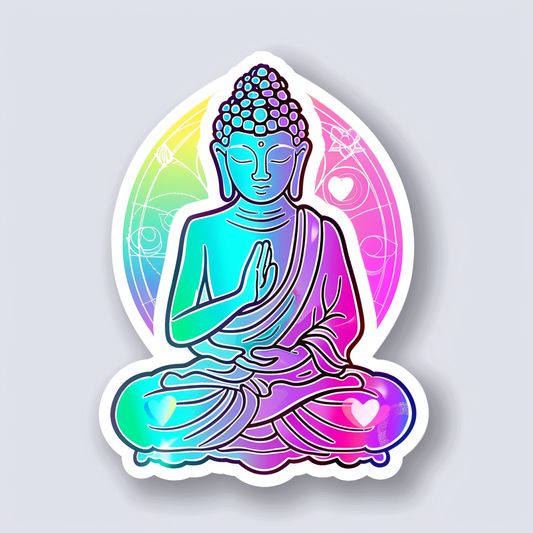 Sticker of a Buddha majestic Expressive surreal Vinyl Decal Sticker for Car, Laptop, Tumbler and more # F017231