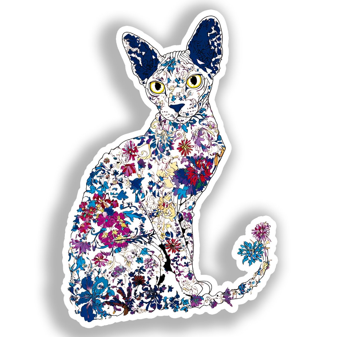 Devon Rex Cat Vinyl Decal Sticker for Car, Laptop, Tumbler and more # A019706-4" x 4"
