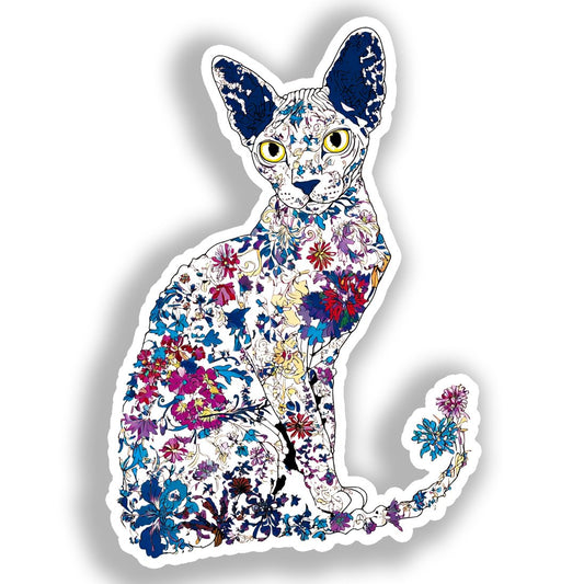 Devon Rex Cat Vinyl Decal Sticker for Car, Laptop, Tumbler and more # A019706-4" x 4"