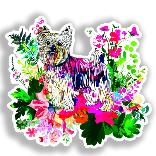 Yorkshire Terrier Dog Vinyl Decal Sticker for Car, Laptop, Tumbler and more # A017142-4" x 4"