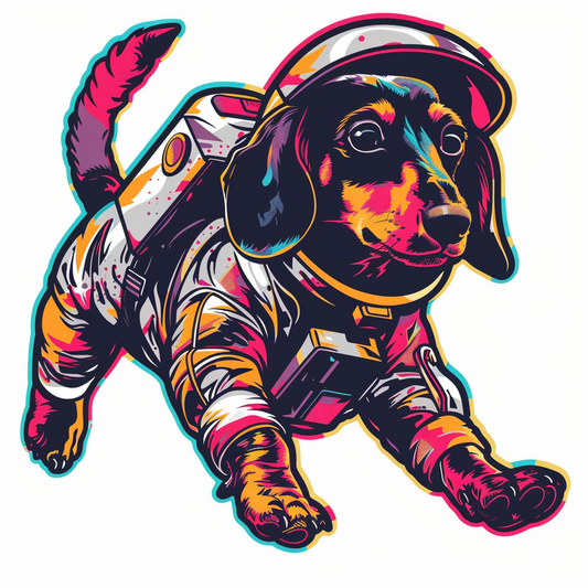 Dachshund Dog astronaut Vinyl Decal Sticker for Car, Laptop, Tumbler and more # F013209