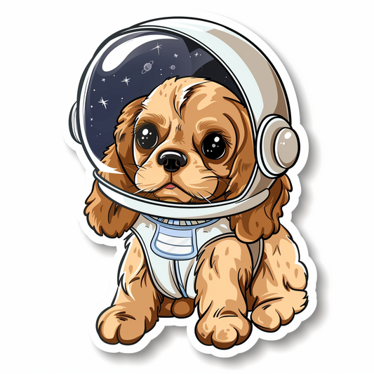Cute and Adorable Cocker Spaniel Dog Expressive surreal Vinyl Decal Sticker for Car, Laptop, Tumbler and more # F019995-4" x 4"