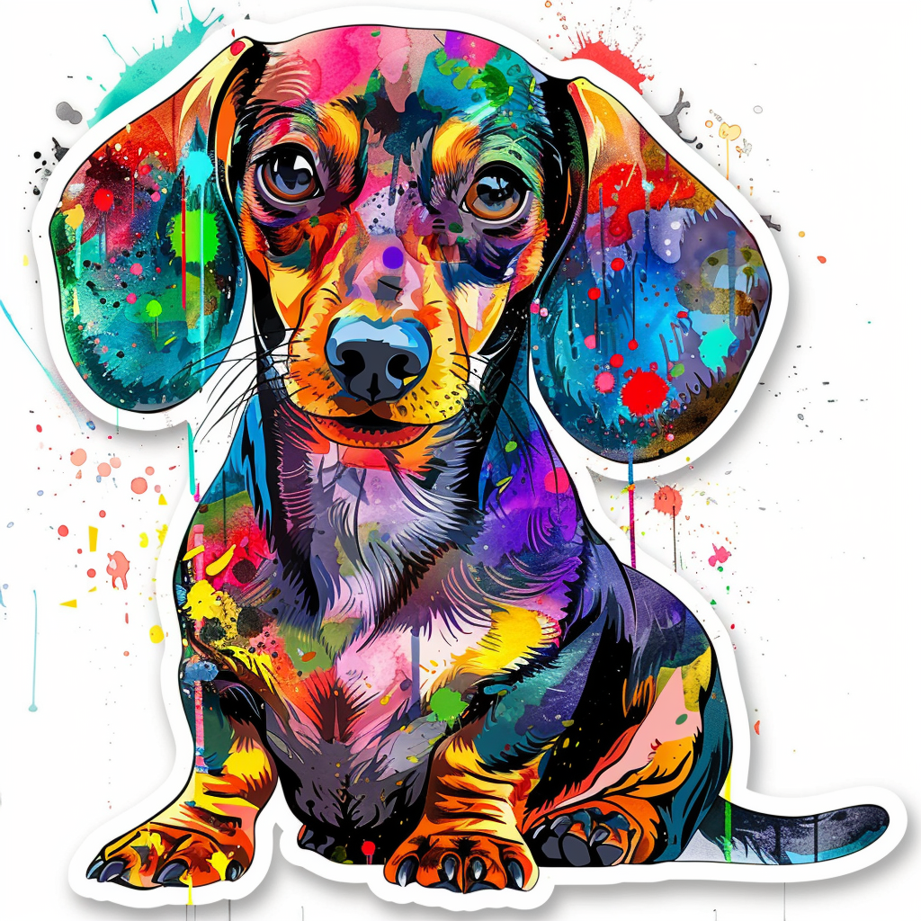 Dachshund Dog cartoon Vinyl Decal Sticker for Car, Laptop, Tumbler and more # F012874