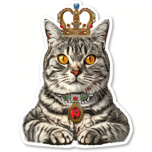 American Shorthair Cat majestic Expressive surreal Vinyl Decal Sticker for Car, Laptop, Tumbler and more # F019843-4" x 4"