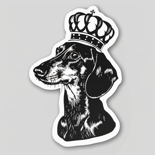 Dachshund Dog crowned Vinyl Decal Sticker for Car, Laptop, Tumbler and more # F013197