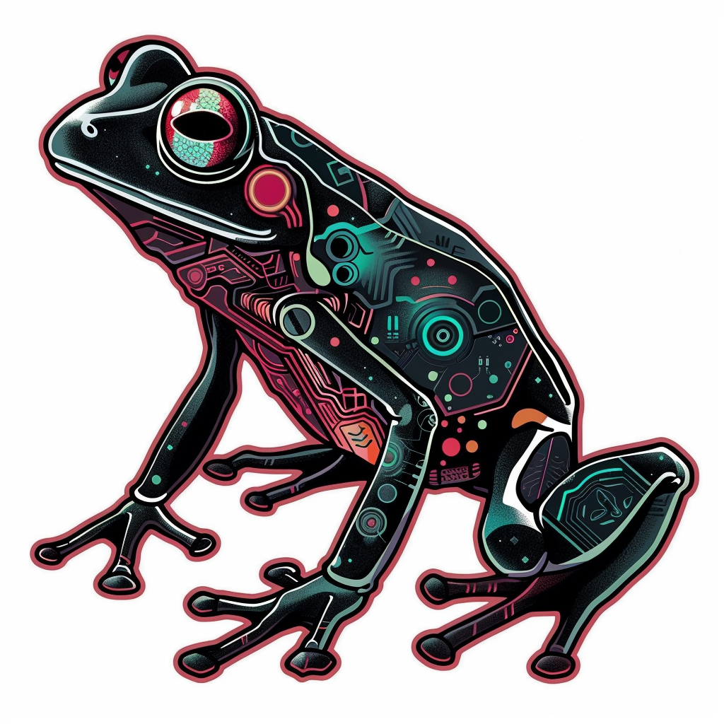 Sticker of a Frog cute and adorable Expressive surreal Vinyl Decal Sticker for Car, Laptop, Tumbler and more # F016736
