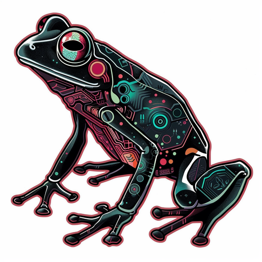 Sticker of a Frog cute and adorable Expressive surreal Vinyl Decal Sticker for Car, Laptop, Tumbler and more # F016736