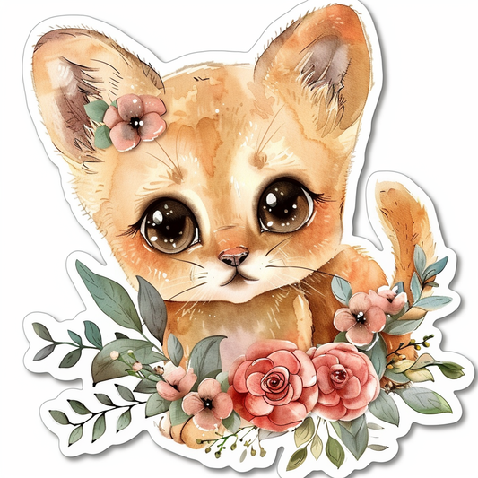 Abyssinian Cat astronaut majestic Expressive surreal Vinyl Decal Sticker for Car, Laptop, Tumbler and more # F021286-4" x 4"