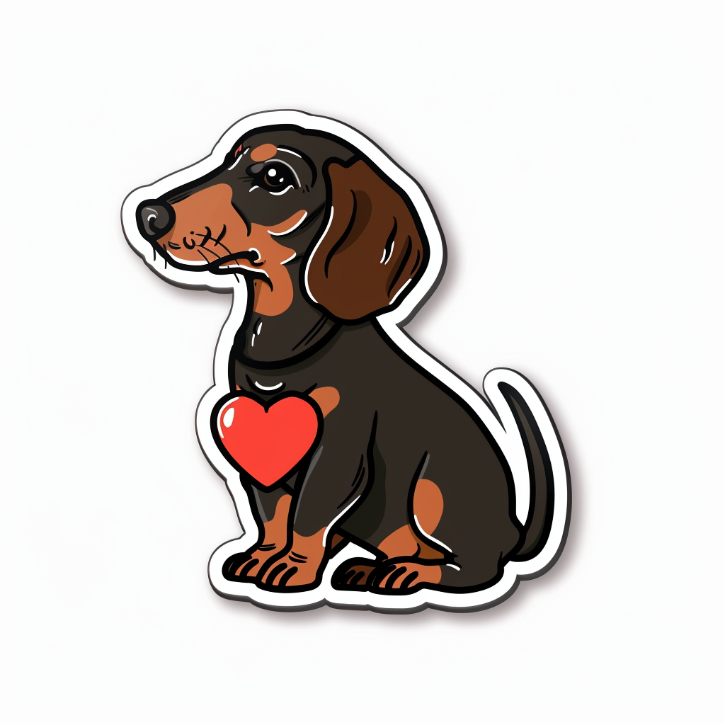 Dachshund Dog Heartcore Vinyl Decal Sticker for Car, Laptop, Tumbler and more # F012737