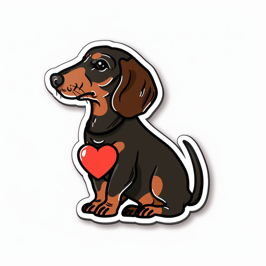 Dachshund Dog Heartcore Vinyl Decal Sticker for Car, Laptop, Tumbler and more # F012737