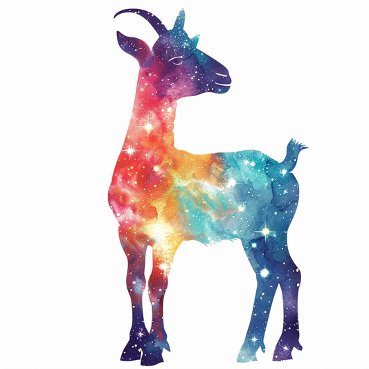 Goat majestic Expressive surreal Vinyl Decal Sticker for Car, Laptop, Tumbler and more # F020721-4" x 4"