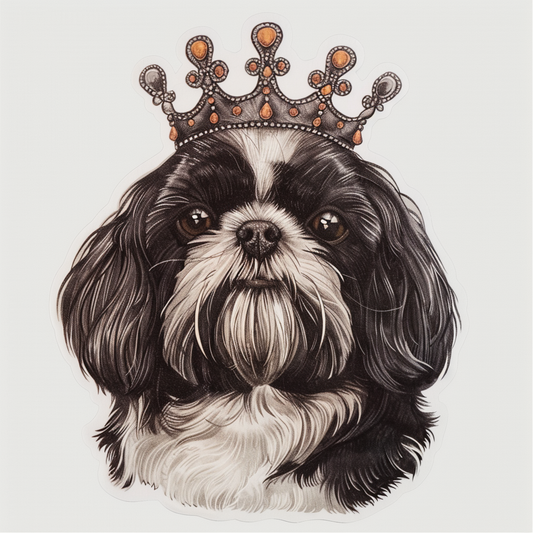 Adorable Shih Tzu Dog Expressive surreal Vinyl Decal Sticker for Car, Laptop, Tumbler and more # F018389