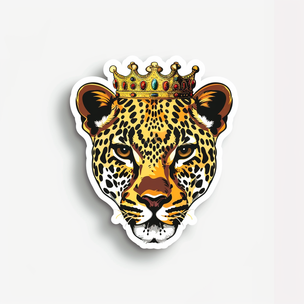 Leopard majestic Expressive surreal Vinyl Decal Sticker for Car, Laptop, Tumbler and more # F022514