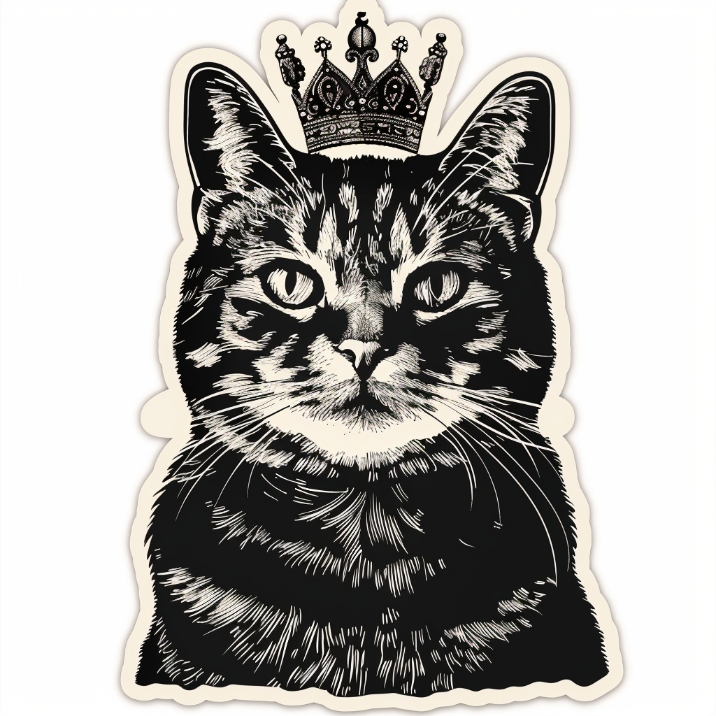 American Shorthair Cat majestic Expressive surreal Vinyl Decal Sticker for Car, Laptop, Tumbler and more # F019848-4" x 4"