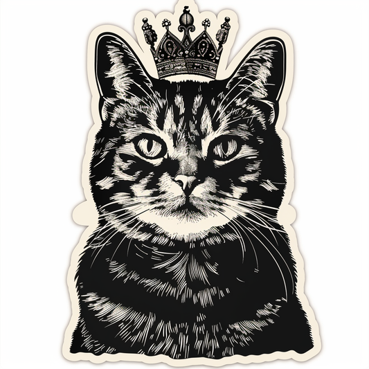 American Shorthair Cat majestic Expressive surreal Vinyl Decal Sticker for Car, Laptop, Tumbler and more # F019848-4" x 4"