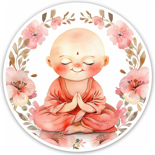 Adorable Buddha Expressive surreal Vinyl Decal Sticker for Car, Laptop, Tumbler and more # F017159