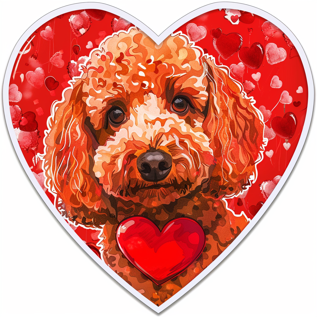 Poodle Dog heartcore Vinyl Decal Sticker for Car, Laptop, Tumbler and more # F012341