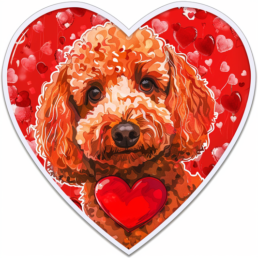 Poodle Dog heartcore Vinyl Decal Sticker for Car, Laptop, Tumbler and more # F012341
