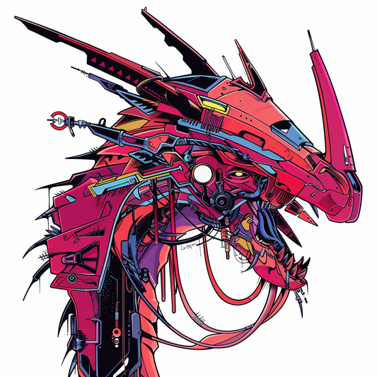 Dragon cyber punk majestic Expressive surreal Vinyl Decal Sticker for Car, Laptop, Tumbler and more # F019079