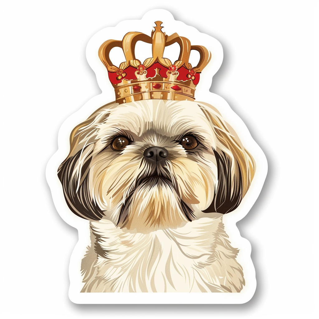 Adorable Shih Tzu Dog Expressive surreal Vinyl Decal Sticker for Car, Laptop, Tumbler and more # F018426