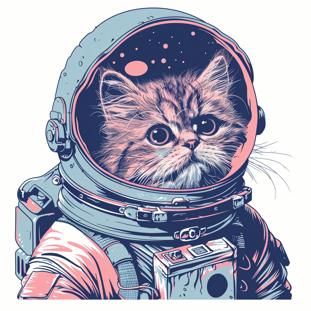 Persian Cat Space Expressive surreal Vinyl Decal Sticker for Car, Laptop, Tumbler and more # F016048