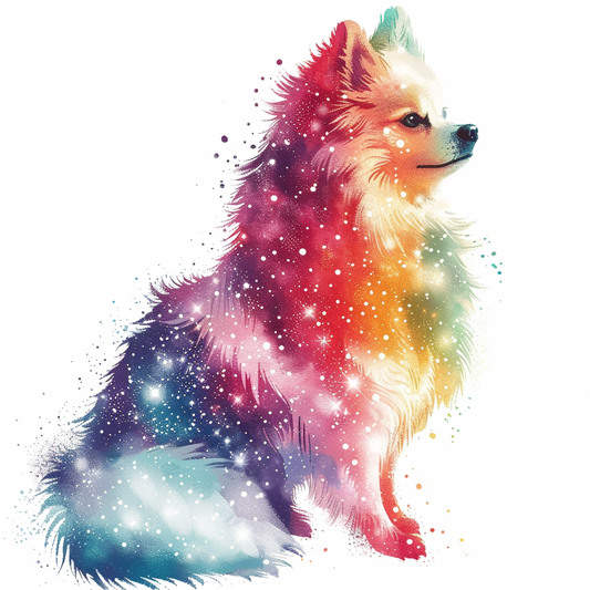 Sticker of a Pomeranian Dog galaxy majestic Expressive surreal Vinyl Decal Sticker for Car, Laptop, Tumbler and more # F013934