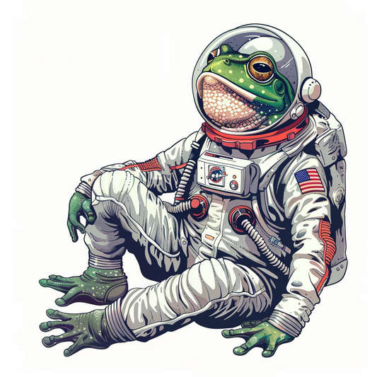Sticker of a Frog astronaut majestic Expressive surreal Vinyl Decal Sticker for Car, Laptop, Tumbler and more # F016788