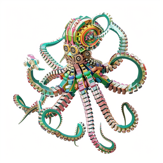 Sticker of a Octopus cyber punk majestic Expressive surreal Vinyl Decal Sticker for Car, Laptop, Tumbler and more # F015618