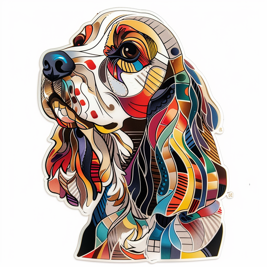 Cocker Spaniel Dog majestic Expressive surreal Vinyl Decal Sticker for Car, Laptop, Tumbler and more # F020286-4" x 4"