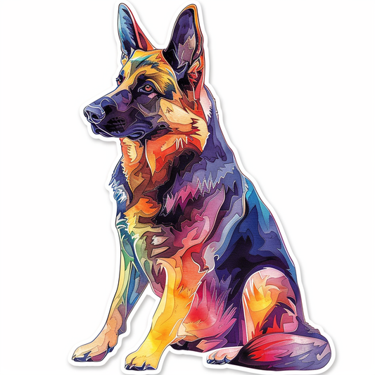 German Shepherd Dog cartoon Vinyl Decal Sticker for Car, Laptop, Tumbler and more # F011567