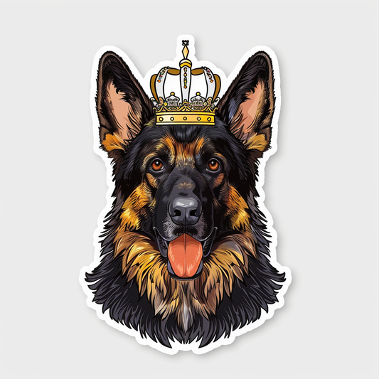 German Shepherd Dog crowned Vinyl Decal Sticker for Car, Laptop, Tumbler and more # F011485