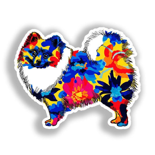 Pomeranian Dog Vinyl Decal Sticker for Car, Laptop, Tumbler and more # A017516-4" x 4"