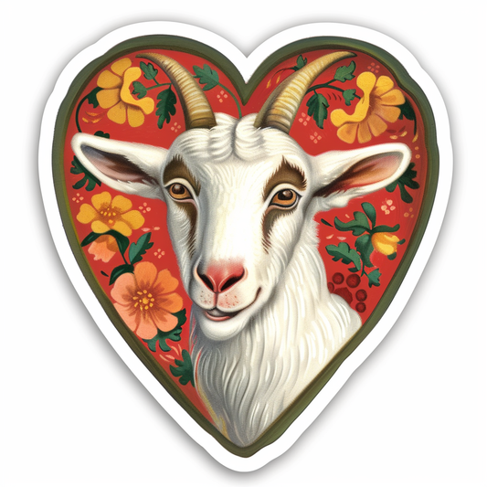 Goat majestic Expressive surreal Vinyl Decal Sticker for Car, Laptop, Tumbler and more # F020703-4" x 4"