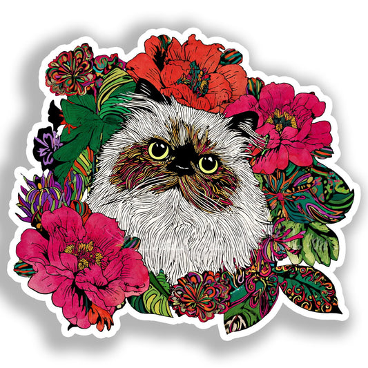 Himalayan Cat Vinyl Decal Sticker for Car, Laptop, Tumbler and more # A019454-4" x 4"