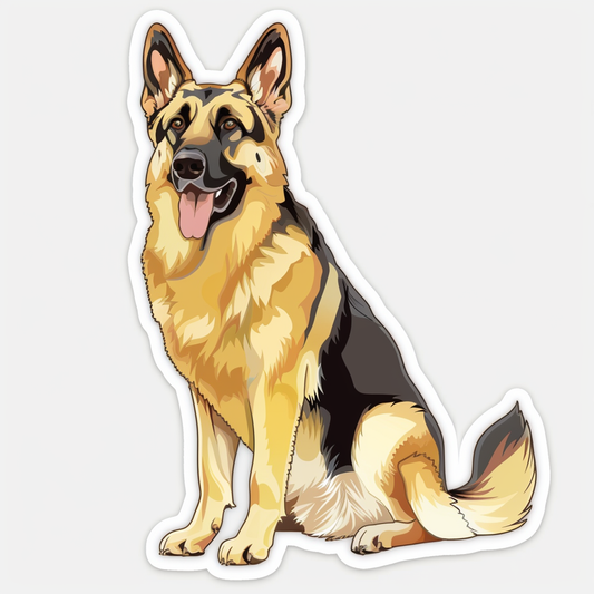 German Shepherd Dog cartoon Vinyl Decal Sticker for Car, Laptop, Tumbler and more # F011616